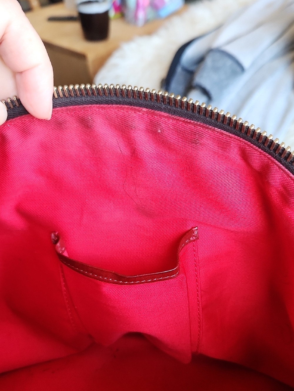 Vtg Dooney & Bourke Zebra-Print Satchel with Red Leather Accents Rehab Bag - Picture 12 of 13